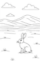 Free Hare Coloring Page - Hare in a Sunny Meadow (Printable PDF)