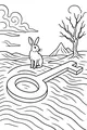 Free Hare Coloring Page - Sitting on a Giant Meadow Key (Printable PDF)