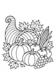 Free Cornucopia Coloring Page - Thanksgiving Harvest Feast (Printable PDF)