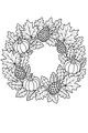 Free Thanksgiving Wreath Coloring Page - Pumpkins and Pinecones Frame (Printable PDF)