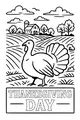 Free Thanksgiving Turkey Coloring Page - Harvest Farm Barn Scene (Printable PDF)