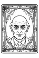 Free Haunted Portrait Coloring Page - Spooky Bald Man in Slime-Covered Frame (Printable PDF)
