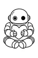 Free Robot Coloring Page - Cute Android Hugging a Heart (Printable PDF)