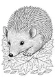 Free Hedgehog Coloring Page - Spiky Friend in Maple Leaves (Printable PDF)