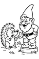 Free Hedgehog Coloring Page - Meeting a Garden Gnome Friend (Printable PDF)