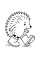 Free Hedgehog Coloring Page - Funny Cartoon in Giant Boots (Printable PDF)
