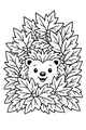Free Hedgehog Coloring Page - Smiling Peekaboo in Leafy Forest (Printable PDF)