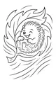 Free Hedgehog Coloring Page - Snuggly Leaf Boat Ride (Printable PDF)