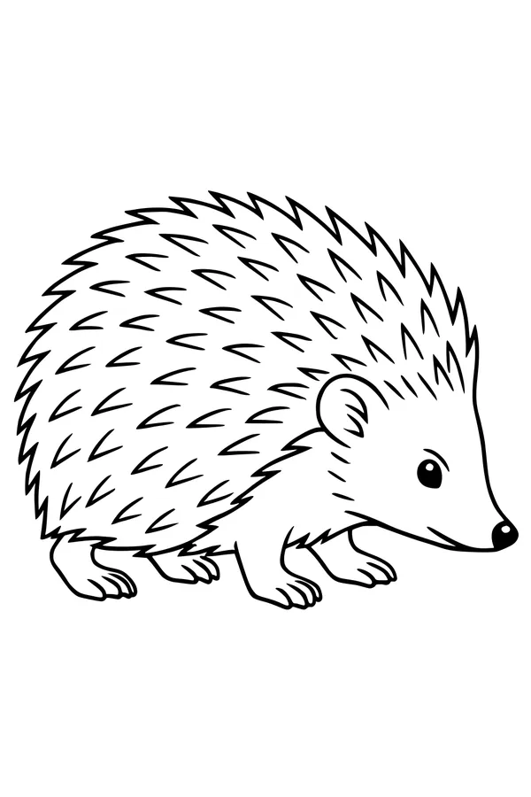Free Hedgehog Coloring Page - Spiky Forest Friend Walking (Printable PDF)