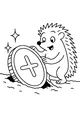 Free Hedgehog Coloring Page - Cute Cartoon Digging Up Treasure Coin (Printable PDF)