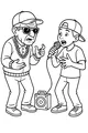 Free Grandpa And Grandson Coloring Page - Fun Hip Hop Rap Scene (Printable PDF)