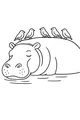 Free Hippopotamus Coloring Page - Sleepy Hippo With Bird Friends (Printable PDF)