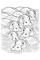 Free Hippopotamus Coloring Page - Peeking Hippos in a Wavy River (Printable PDF)
