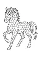 Free Horse Coloring Page - Prancing Honeycomb Pattern Coat (Printable PDF)