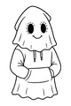 Free Ghost Coloring Page - Friendly Hoodie Halloween Spirit (Printable PDF)