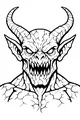 Free Demon Coloring Page - Horned Rocky Face Close-Up (Printable PDF)