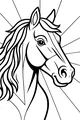 Free Horse Coloring Page - Happy Horse With Flowing Mane (Printable PDF)