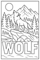 Free Wolf Coloring Page - Howling on a Mountain Ridge (Printable PDF)