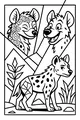Free Hyena Coloring Page - Three Cartoon Hyenas on Safari (Printable PDF)