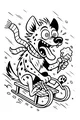 Free Hyena Coloring Page - Winter Sled Ride With Ice Cream (Printable PDF)