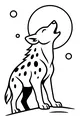 Free Hyena Coloring Page - Spotted Hyena Howling at the Moon (Printable PDF)