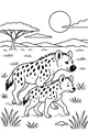 Free Hyena Coloring Page - Spotted Hyenas Walking in the Savanna (Printable PDF)