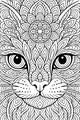 Free Cat Coloring Page - Intricate Mandala Cat Face (Printable PDF)