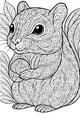 Free Chipmunk Coloring Page - Swirly Forest Fur Patterns (Printable PDF)