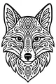 Free Fox Coloring Page - Mystic Forest Patterned Face (Printable PDF)