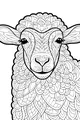 Free Sheep Coloring Page - Patterned Wooly Face Design (Printable PDF)