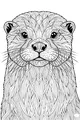 Free Otter Coloring Page - Detailed Whiskered Face Portrait (Printable PDF)