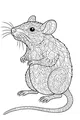 Free Rat Coloring Page - Patterned Rat With Swirling Designs (Printable PDF)