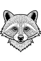 Free Raccoon Coloring Page - Intricate Front View Raccoon Head (Printable PDF)