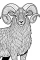 Free Ram Coloring Page - Majestic Spiral Horns and Patterned Wool (Printable PDF)