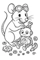 Free Rat Coloring Page - Inventor Rat Fixing a Robot (Printable PDF)