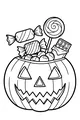 Free Jack O Lantern Coloring Page - Pumpkin Candy Bucket Haul (Printable PDF)