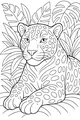 Free Jaguar Coloring Page - Spotted Big Cat Resting in Jungle (Printable PDF)