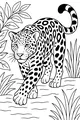 Free Jaguar Coloring Page - Spotted Jungle Panther Walking (Printable PDF)