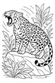 Free Jaguar Coloring Page - Roaring Rainforest King on a Rock (Printable PDF)