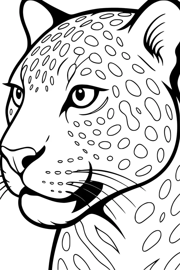 Free Jaguar Coloring Page - Close-Up Jungle Face (Printable PDF)