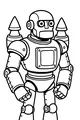 Free Robot Coloring Page - Retro Jetpack Android Buddy (Printable PDF)