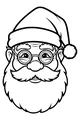 Free Santa Claus Coloring Page - Jolly Close-Up Portrait With Glasses (Printable PDF)