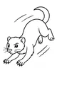 Free Ferret Coloring Page - Cartoon Ferret Running Fast (Printable PDF)