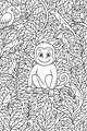 Free Monkey Coloring Page - Smiling Jungle Friend in Rainforest (Printable PDF)