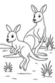 Free Kangaroo Coloring Page - Mother Kangaroo With Hopping Joey (Printable PDF)