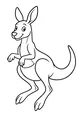 Free Kangaroo Coloring Page - Smiling Cartoon Hopper Standing Tall (Printable PDF)