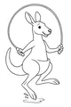 Free Kangaroo Coloring Page - Happy Jump Rope Splash (Printable PDF)