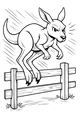 Free Kangaroo Coloring Page - Determined Jump Over Fence (Printable PDF)