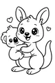 Free Kangaroo Coloring Page - Hugging Koala Friend (Printable PDF)
