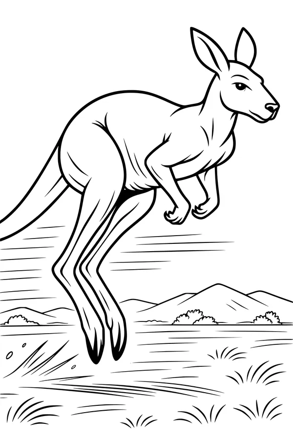 Free Kangaroo Coloring Page - Leaping Across the Outback (Printable PDF)
